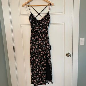 Lulus satin midi dress, size Small